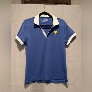 Peter Millar Blue and White Women's Short Sleeve Ryder Cup Polo